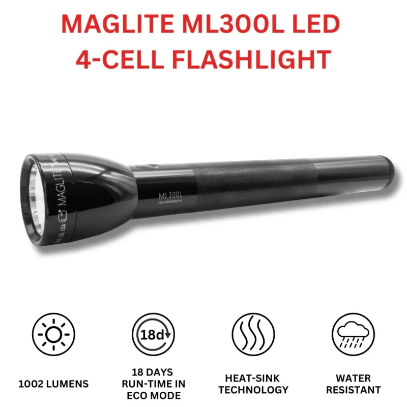 Maglite ML300L 4D,Long-Running Flashlight