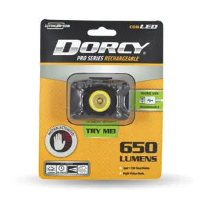 Dorcy D4337 Pro Series 650 Lumen Rechargeable Headlamp