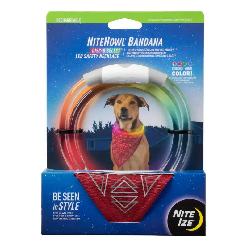 Nite Ize NiteHowl Bandana,Nite Ize NiteHowl Bandana Rechargeable LED Safety Necklace - Disc-O Select,Nite Ize NiteHowl Bandana Rechargeable LED Safety Necklace