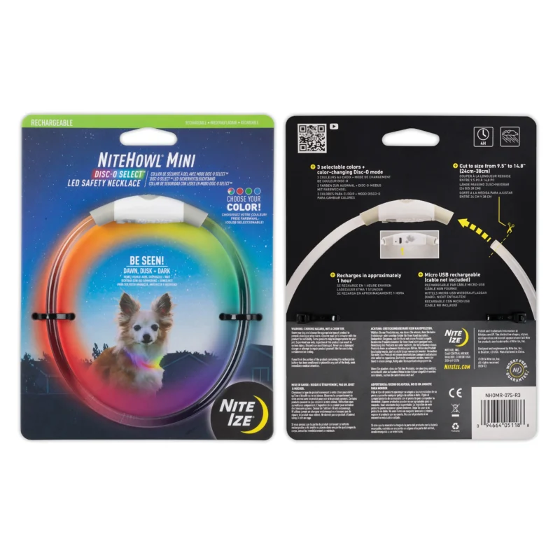 NiteHowl® Mini Rechargeable LED Safety Necklace - Disc-O Select™