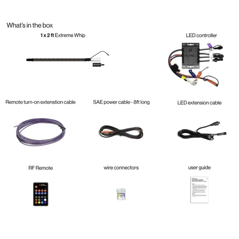 EcoXgear Extreme 2 Foot Led Whip W/ Controller