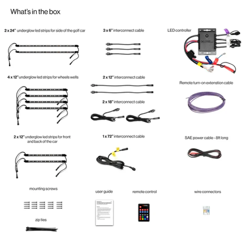 EcoXgear Extreme LED Strips - 2/4 Seat Cart + LED Controller - Image 5